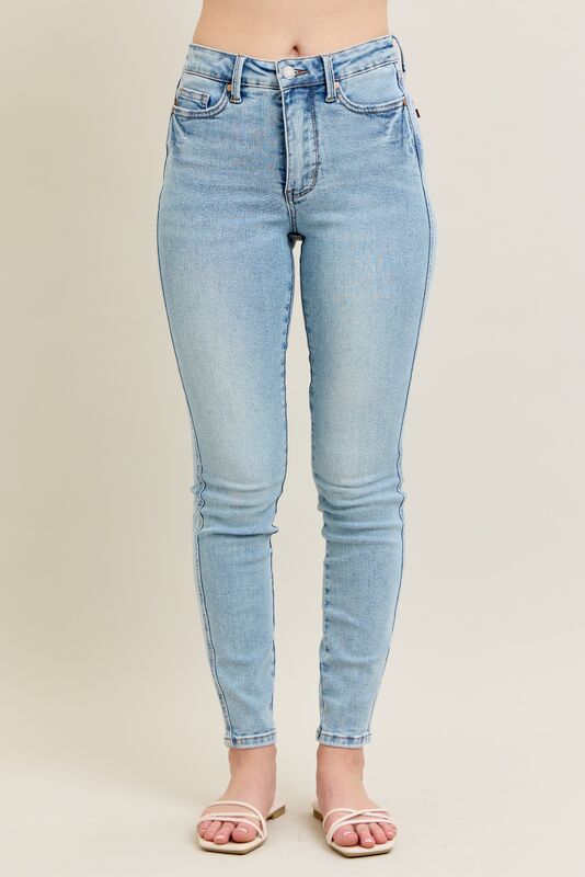 JUDY BLUE MR TUMMY CONTROL SKINNY JEANS - LIGHT VINTAGE - 29" INSEAM