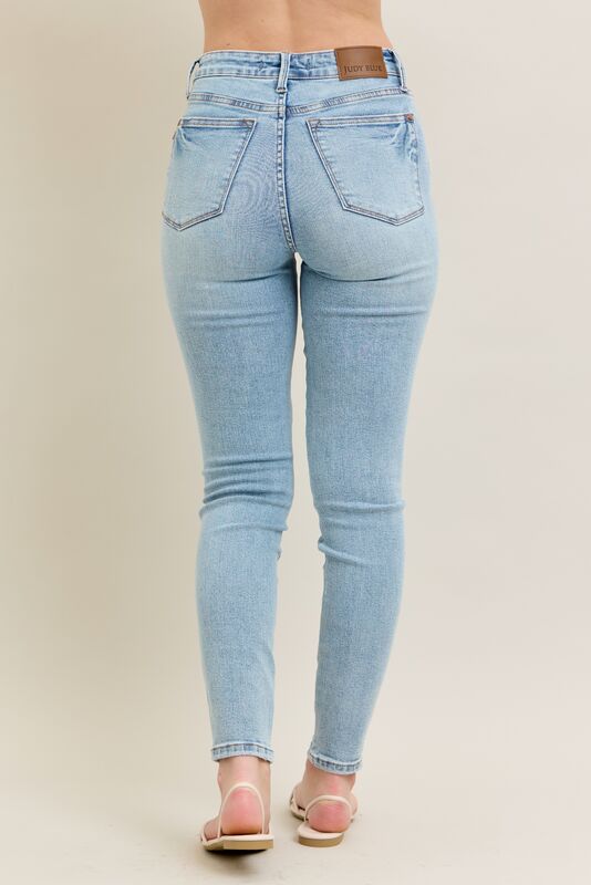 JUDY BLUE MR TUMMY CONTROL SKINNY JEANS - LIGHT VINTAGE - 29" INSEAM