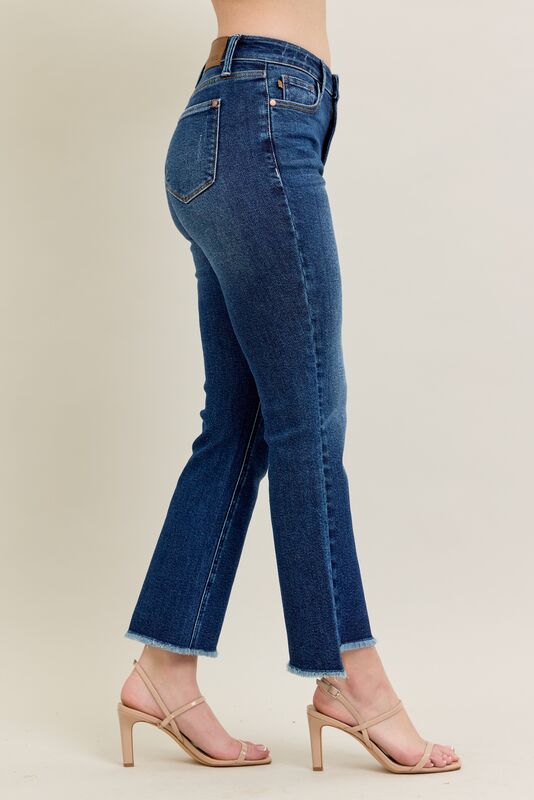 JUDY BLUE HIGH WAIST KICK FLARE JEANS - DARK - 26" INSEAM