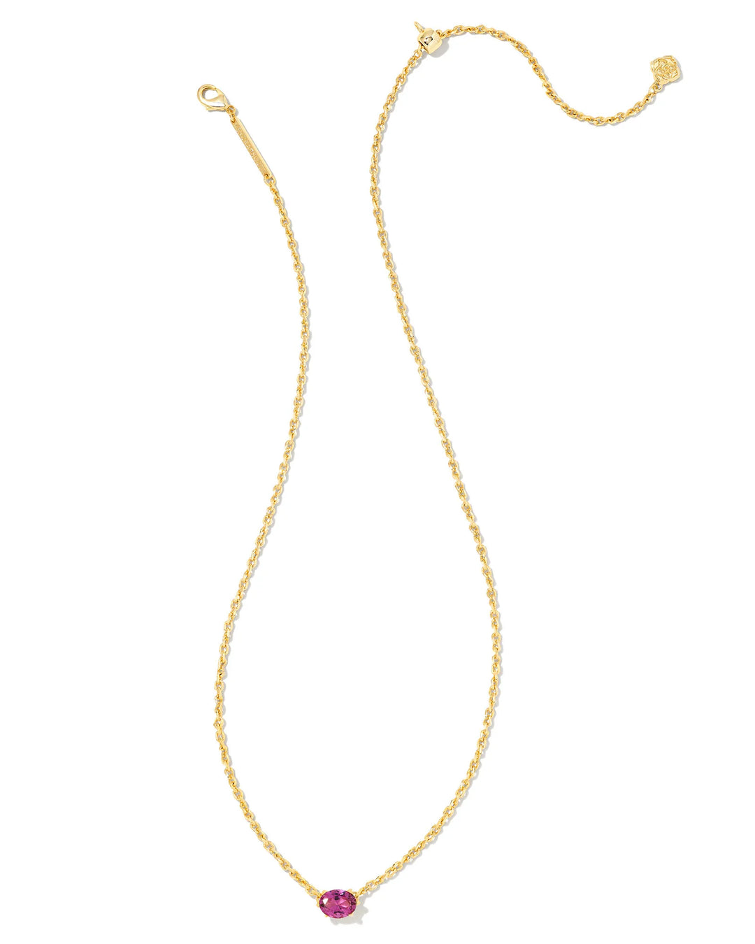 KENDRA SCOTT CAILIN CRYSTAL PENDANT NECKLACE - GOLD PURPLE CRYSTAL