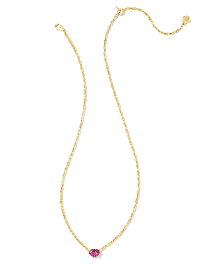 KENDRA SCOTT CAILIN CRYSTAL PENDANT NECKLACE - GOLD PURPLE CRYSTAL