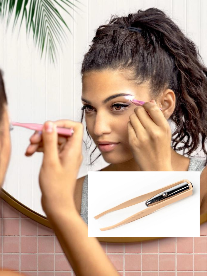 SPOTLIGHT TWEEZERS WITH LED LIGHT - ORANGE