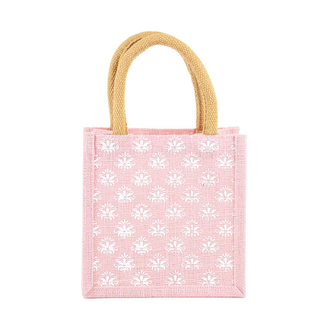KIARA PETITE GIFT TOTE 7X7X5 - PINK/WHITE