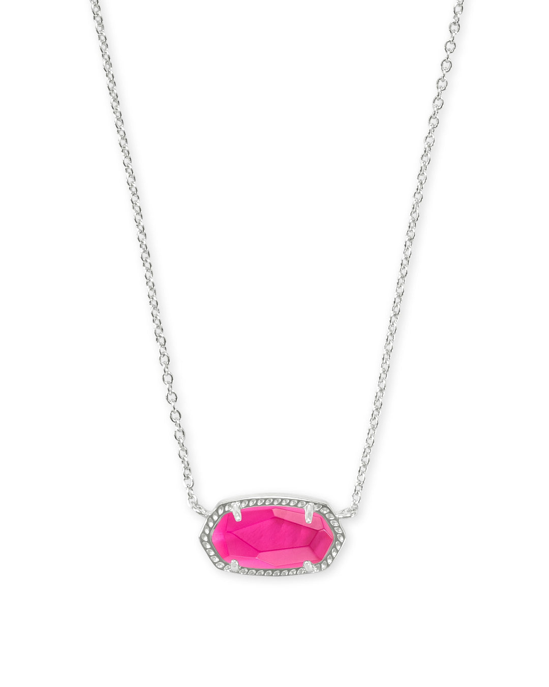 KENDRA SCOTT ELISA SHORT PENDANT NECKLACE - RHODIUM AZALEA ILLUSION