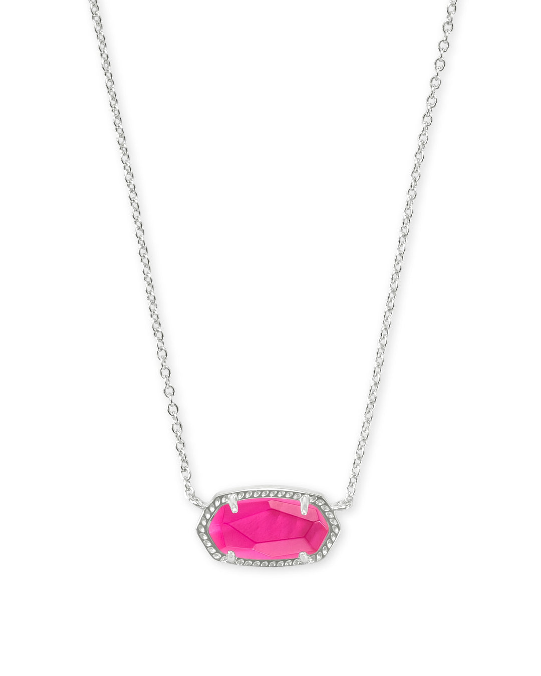 ELISA SHORT PENDANT NECKLACE - RHODIUM AZALEA ILLUSION