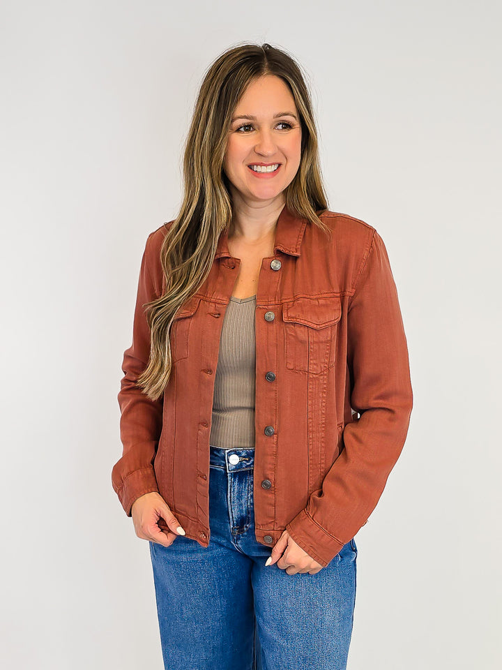 LONG SLEEVE JACKIE JACKET - RUSTIC BROWN