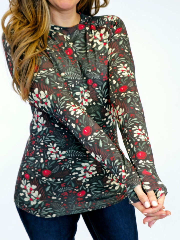 LONG SLEEVE TOP - EVERGREEN CHRISTMAS