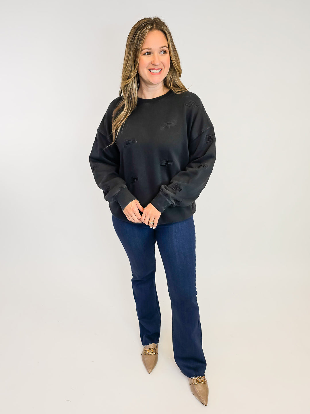 CREW NECK PURDUE SWEATSHIRT - BLACK