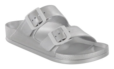 JASMIN BUCKLE SANDALS , SILVER