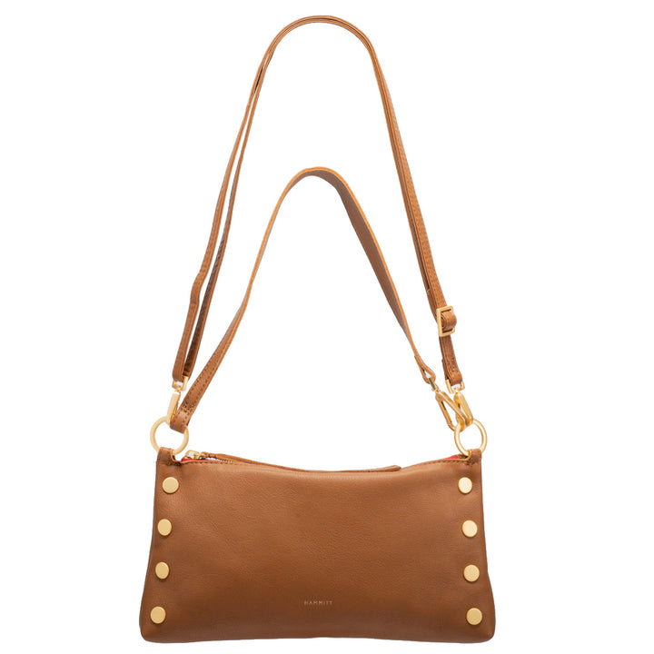 HAMMITT KYLE SHOULDER BAG - MAHOGANY PEBBLE/BRUSHED GOLD