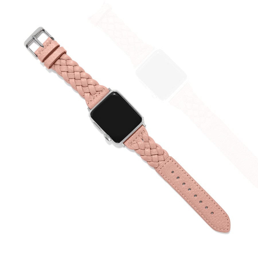 SUTTON BRAIDED LEATHER APPLE WATCH BAND - PINK SAND -