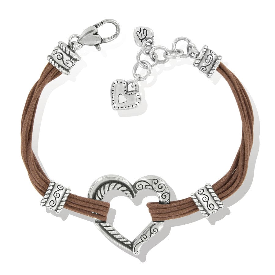 HERITAGE HEART BRACELET - SILVER-BROWN