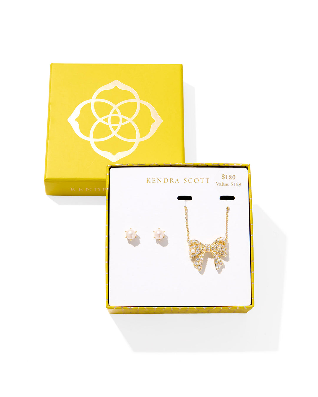 KENDRA SCOTT KRISTA BOW AND ASHTON GIFT SET - GOLD WHITE