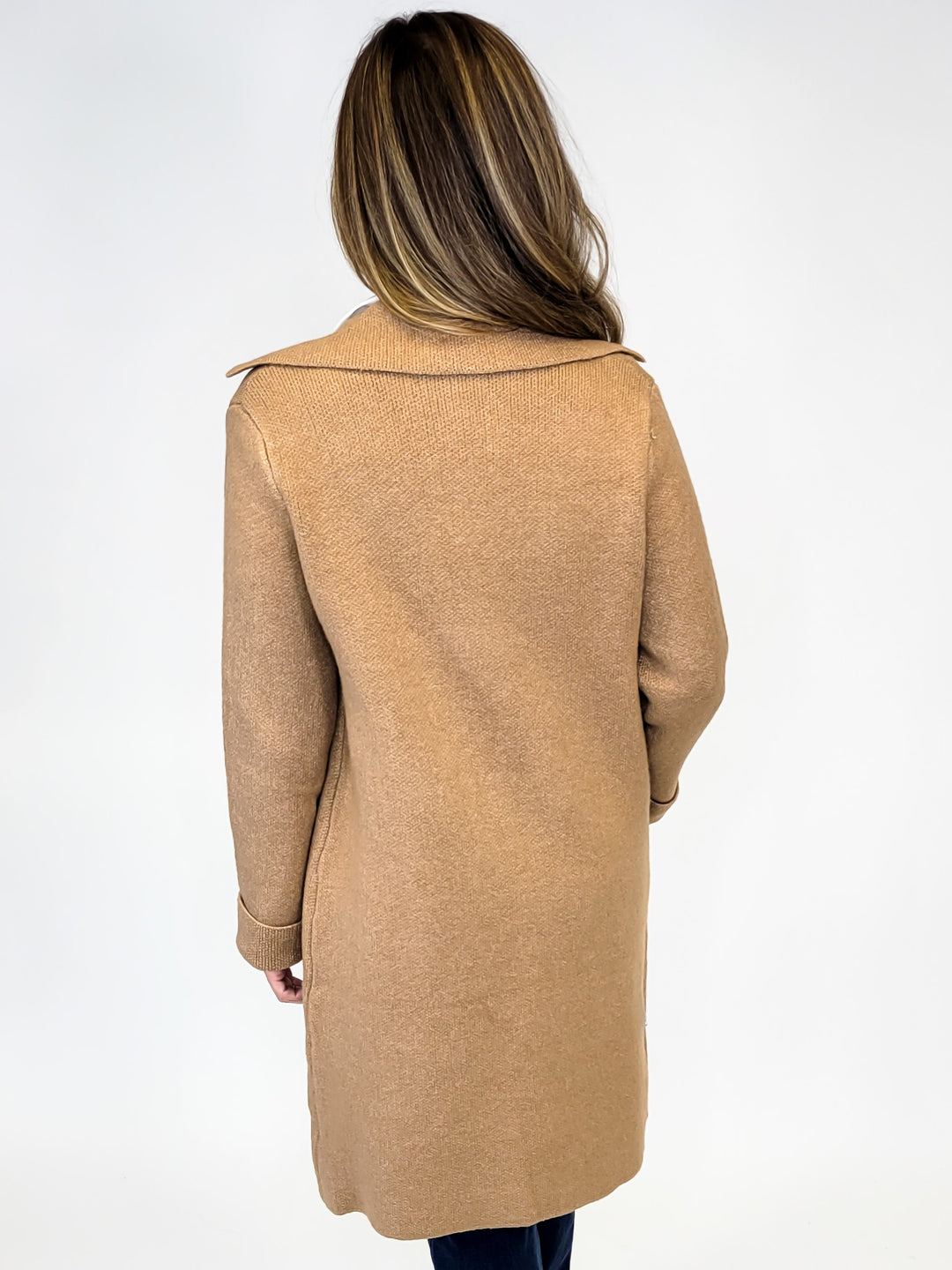 OPEN FRONT SWEATER CARDIGAN - CAMEL