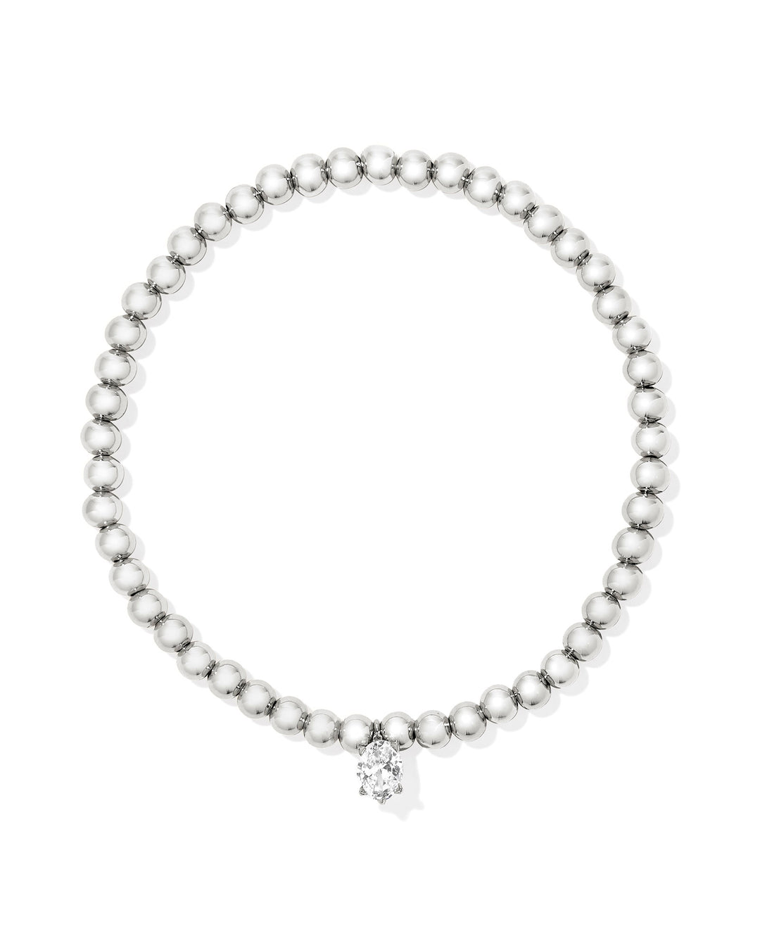 CAILIN STRETCH BRACELET - SILVER WHITE CRYSTAL