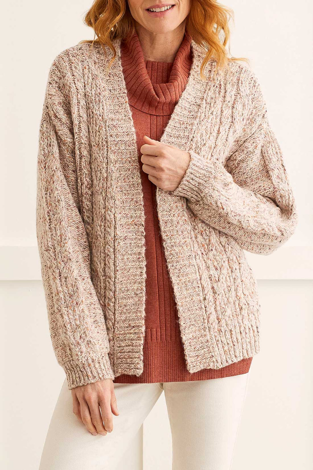 COCOON SWEATER CARDIGAN - OYSTER