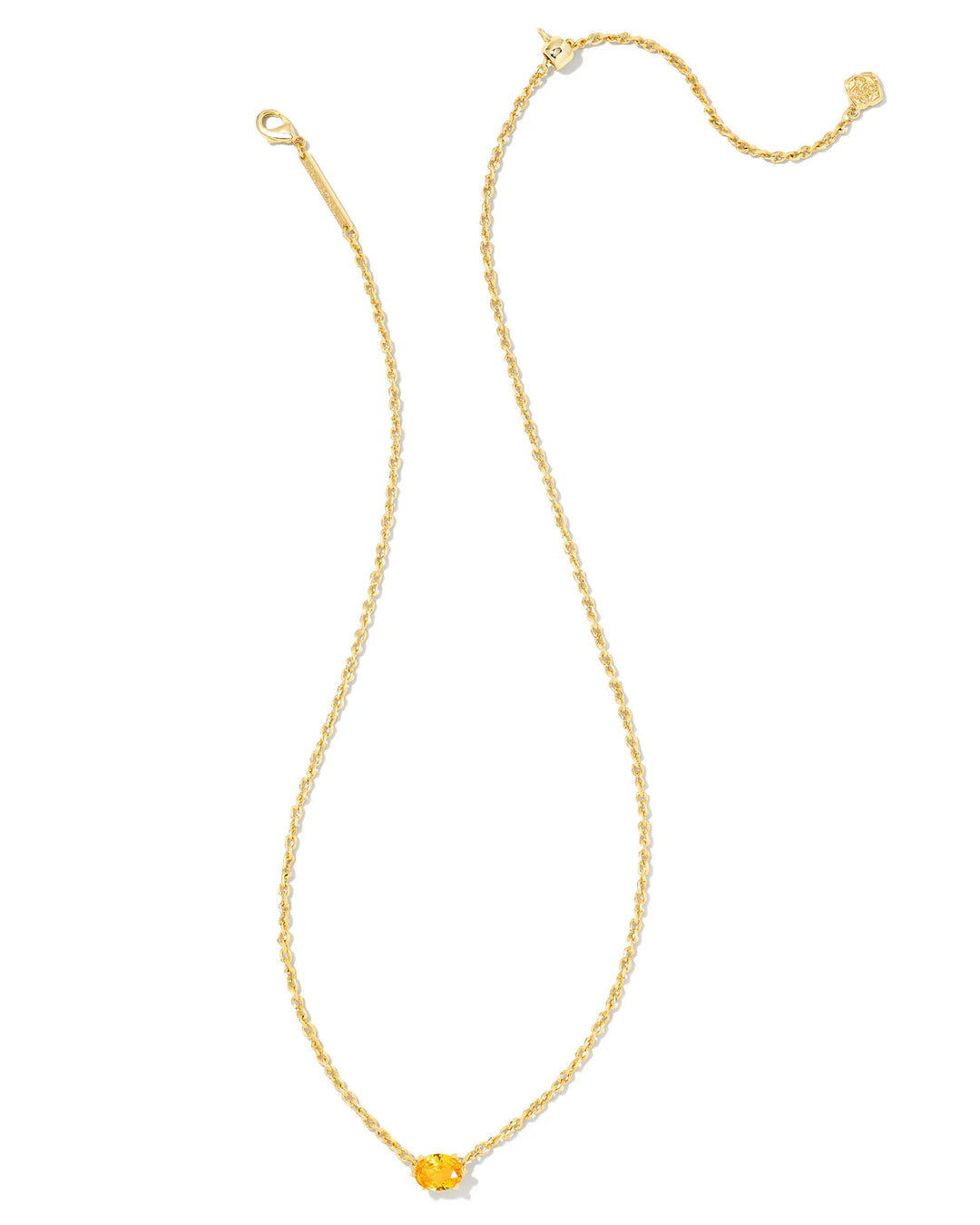 CAILIN CRYSTAL PENDANT NECKLACE - GOLD YELLOW CRYSTAL