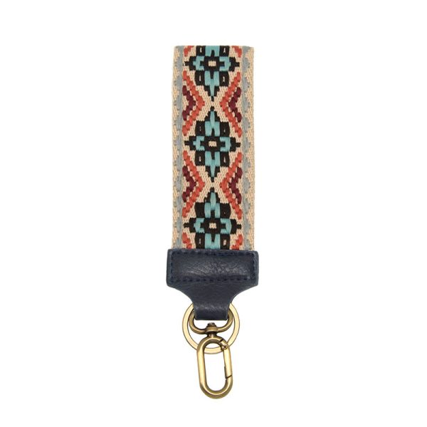 EMBROIDERED ESY FIND WRISTLET KEYCHAIN - TURQUOISE MULTI