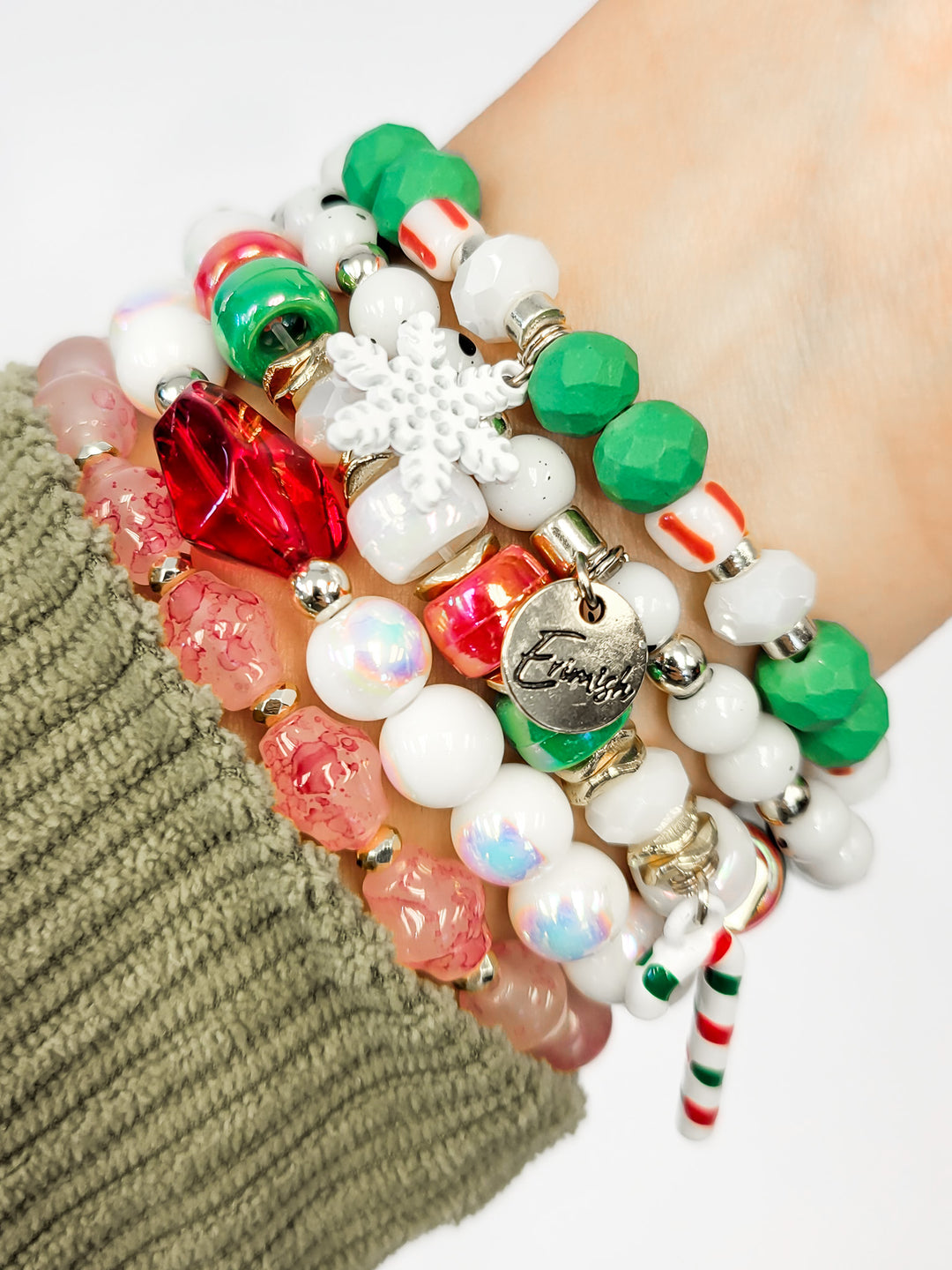 CHRISTMAS CANDIES STRETCH BRACLET S/5