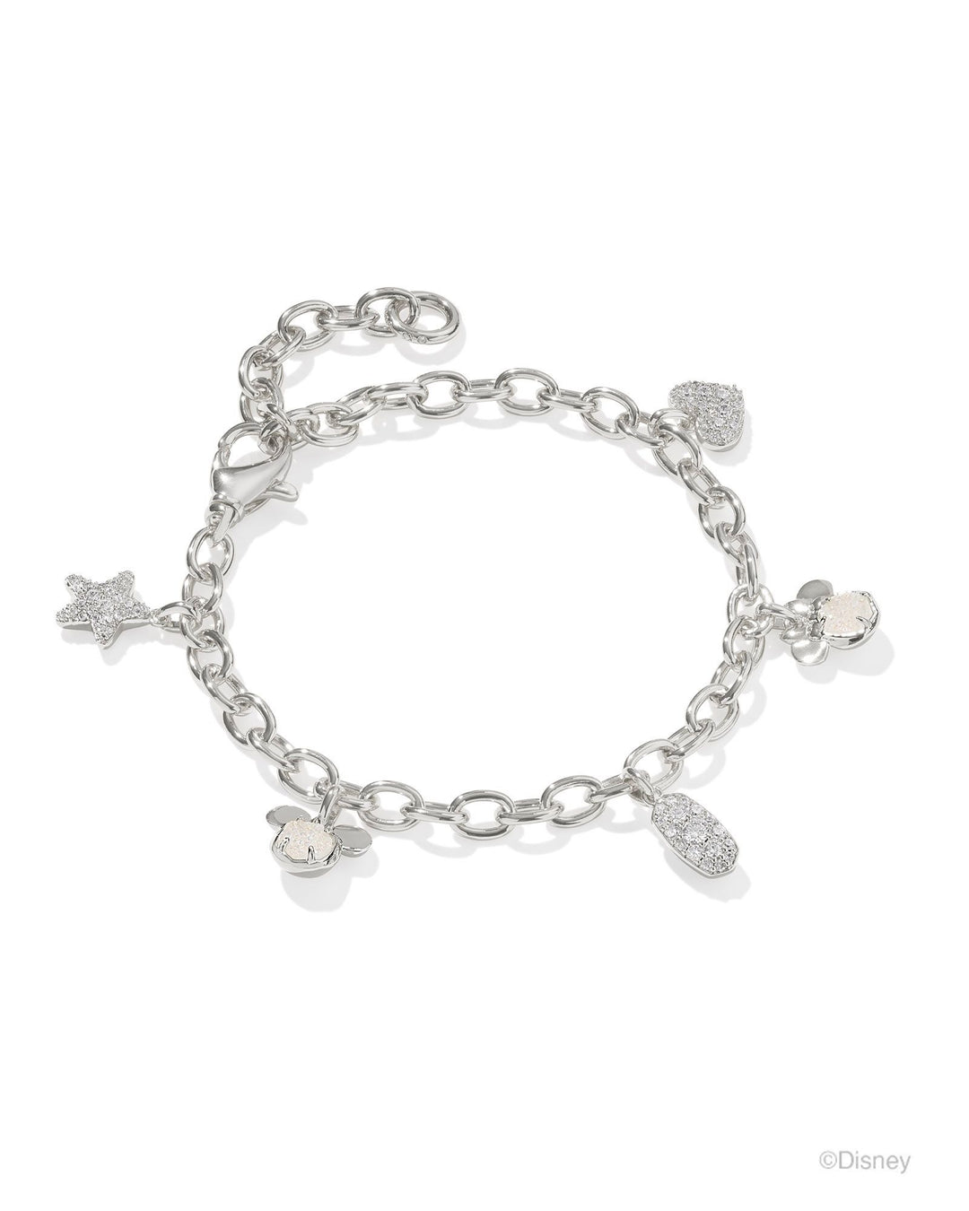 MICKEY MINNIE CHARM BRACELET - SILVER IRIDESCENT WHITE MIX