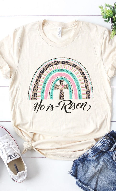HE HAS RISEN GRAPHIC TEE - CREAM