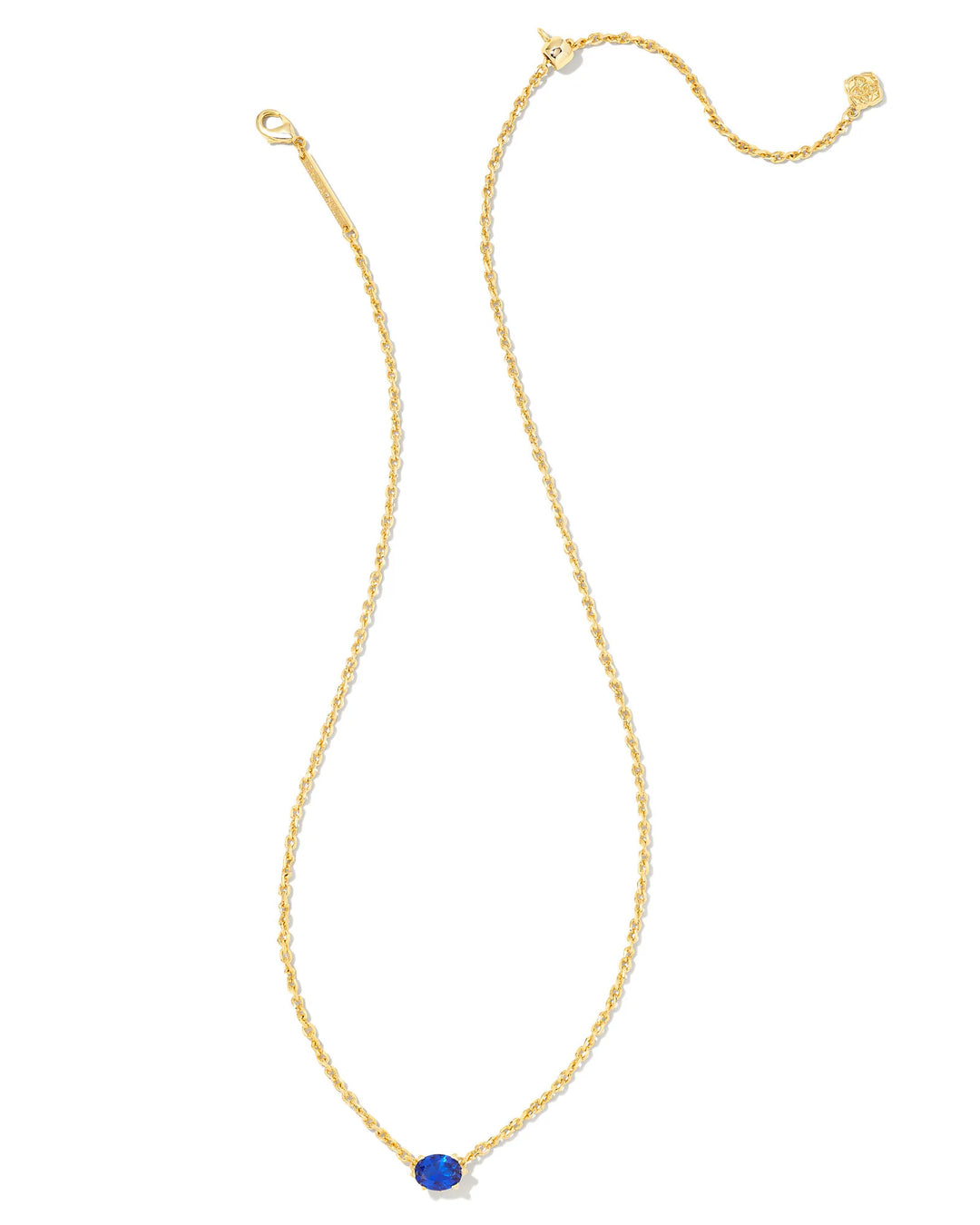 KENDRA SCOTT CAILIN CRYSTAL PENDANT NECKLACE GOLD BLUE CRYSTAL
