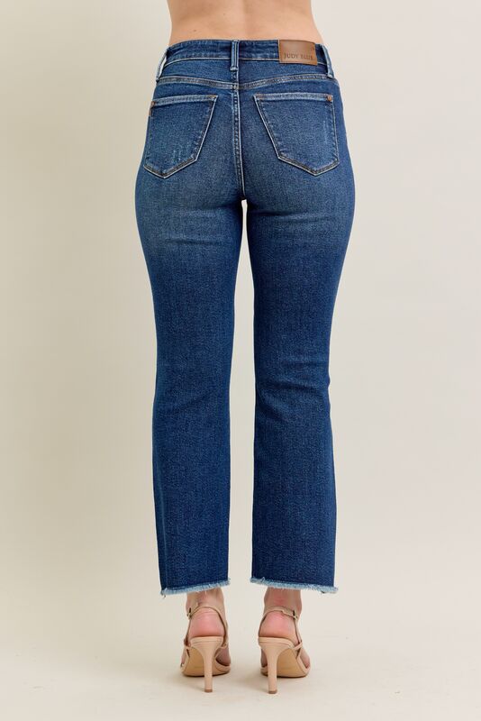 JUDY BLUE HIGH WAIST KICK FLARE JEANS - DARK - 26" INSEAM