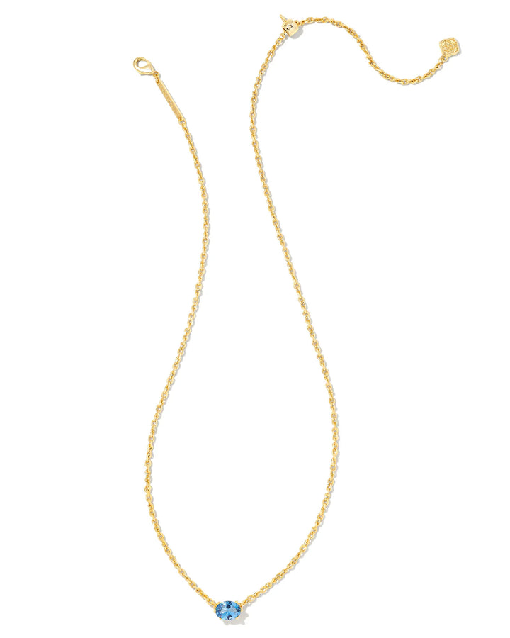 KENDRA SCOTT CAILIN CRYSTAL PENDANT NECKLACE - GOLD BLUE VIOLET CRYSTAL