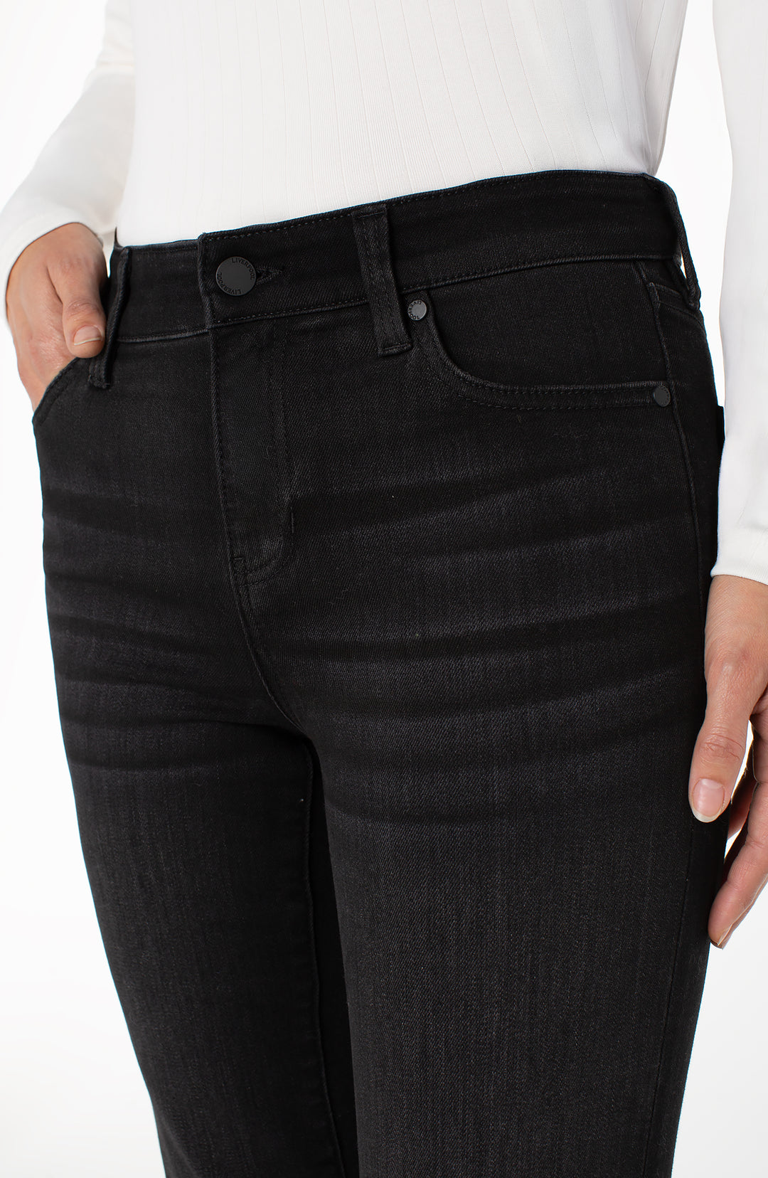 HANNAH FLARE JEANS 30" INSEAM - HERON LAKE