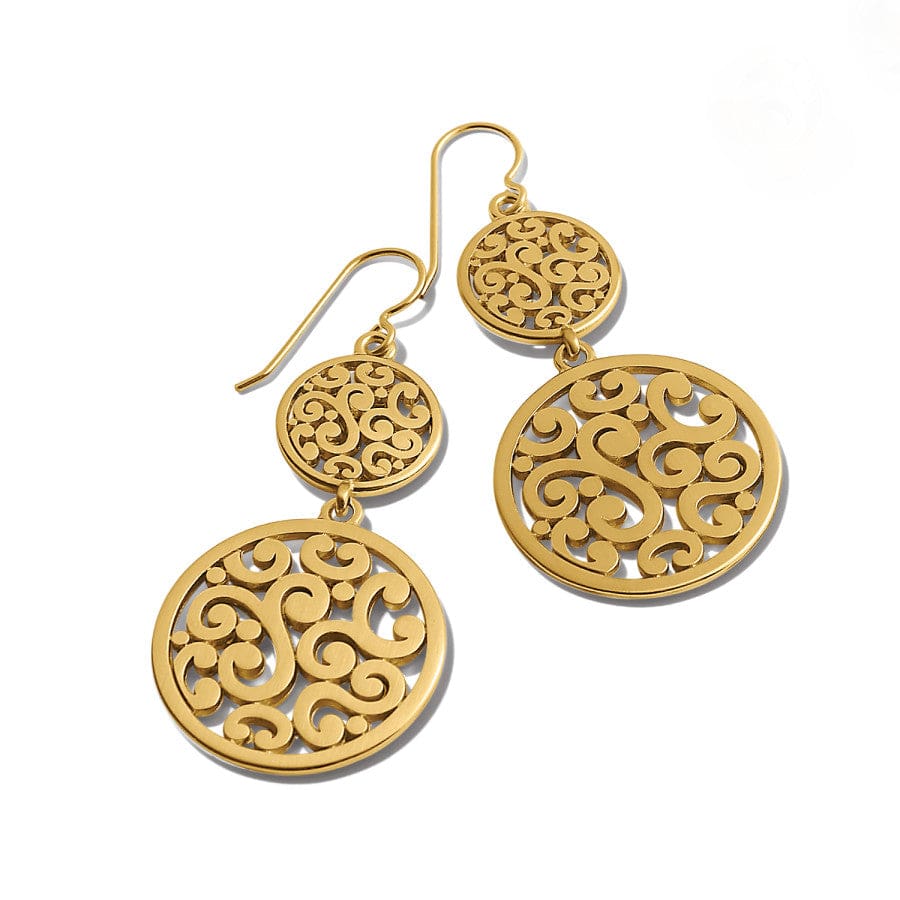 CONTEMPO MEDALLION DUO FRENCH WIRE EARRINGS - GOLD -