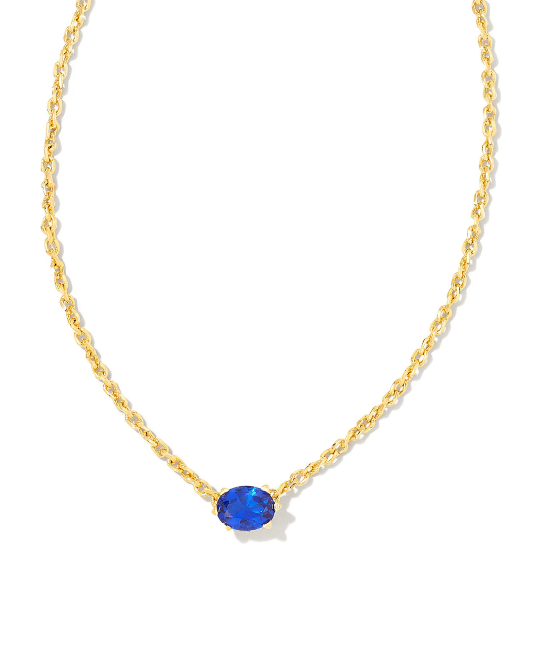 KENDRA SCOTT CAILIN CRYSTAL PENDANT NECKLACE GOLD BLUE CRYSTAL