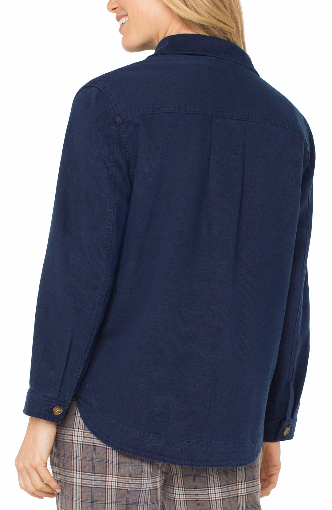 COLLARED SHIRT JACKET - NAVY DUSK