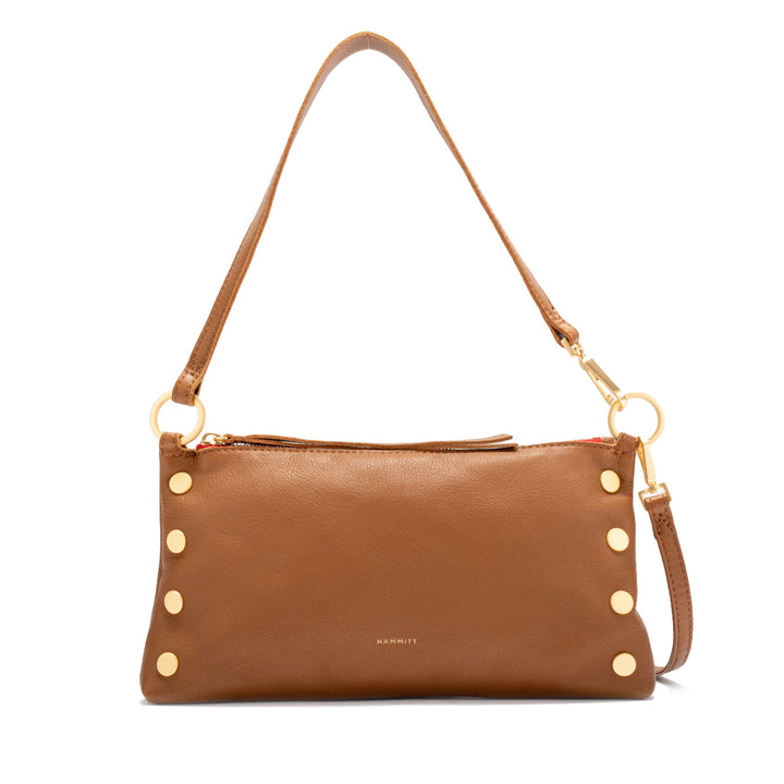 HAMMITT KYLE SHOULDER BAG - MAHOGANY PEBBLE/BRUSHED GOLD