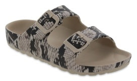 JASMIN BUCKLE SANDALS , STONE SNAKE