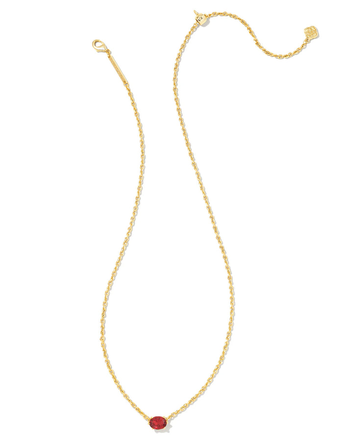 KENDRA SCOTT CAILIN CRYSTAL PENDANT NECKLACE - GOLD BURGUNDY CRYSTAL