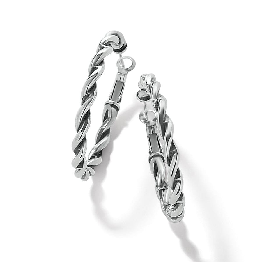 INTERLOK TWIST OVAL LEVERBACK HOOP EARRINGS - SILVER -