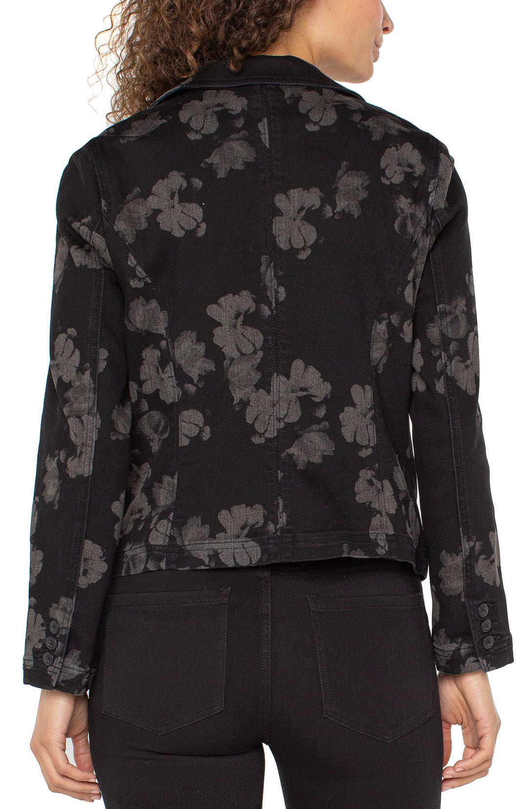 NOTCH COLLAR ONE BUTTON BLAZER - ALL OVER FLORAL