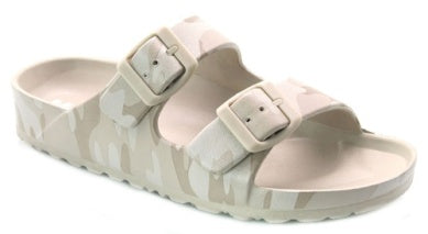 JASMIN BUCKLE SANDALS , SNOW CAMO