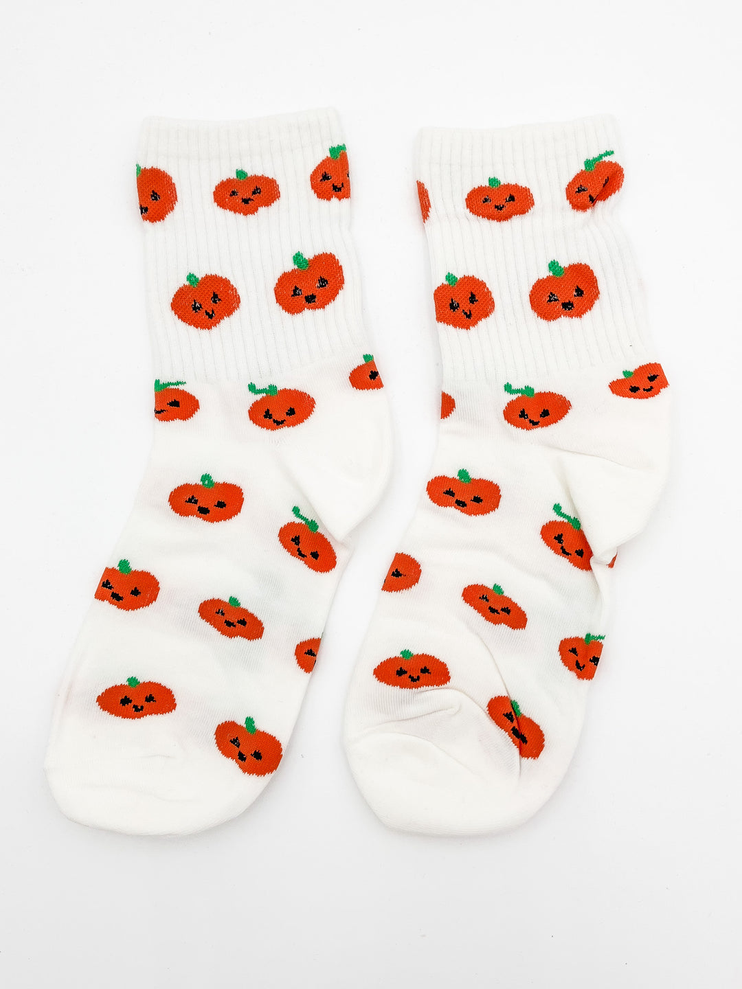 HALLOWEEN CREW SOCKS - PUMPKINS - WHITE