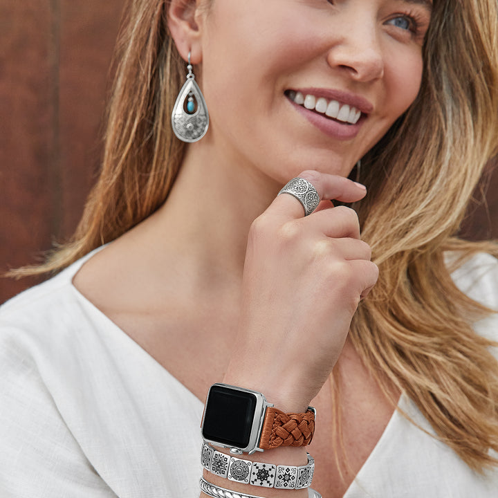 SUTTON BRAIDED LEATHER APPLE WATCH BAND - LUGGAGE