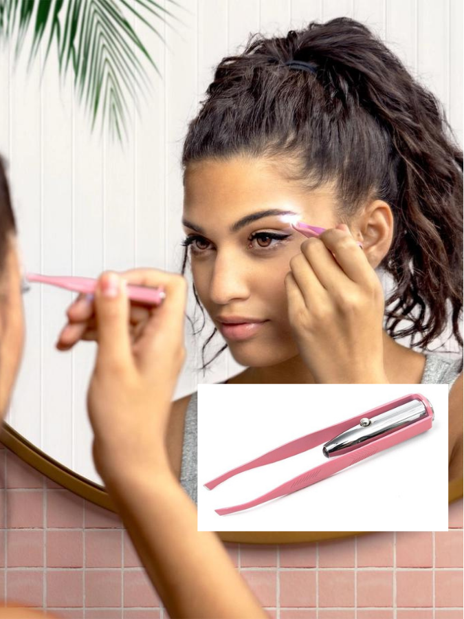 SPOTLIGHT TWEEZERS WITH LED LIGHT - PINK