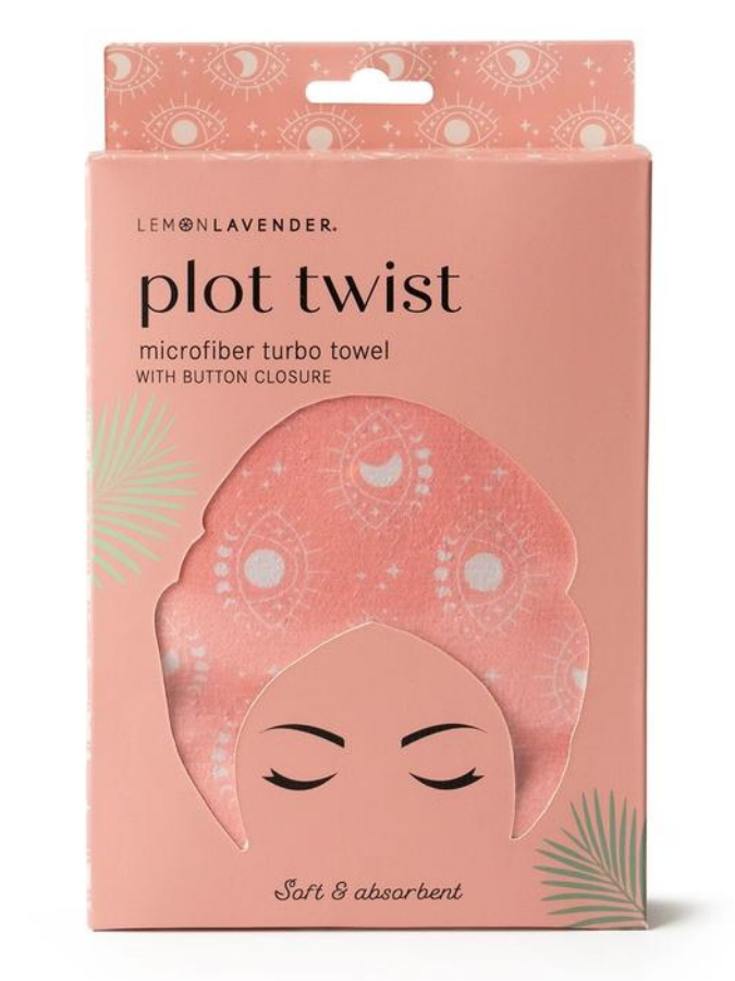 TURBO HAIR TOWEL WITH BUTTON CLOSURE - PINK MOON PHASE