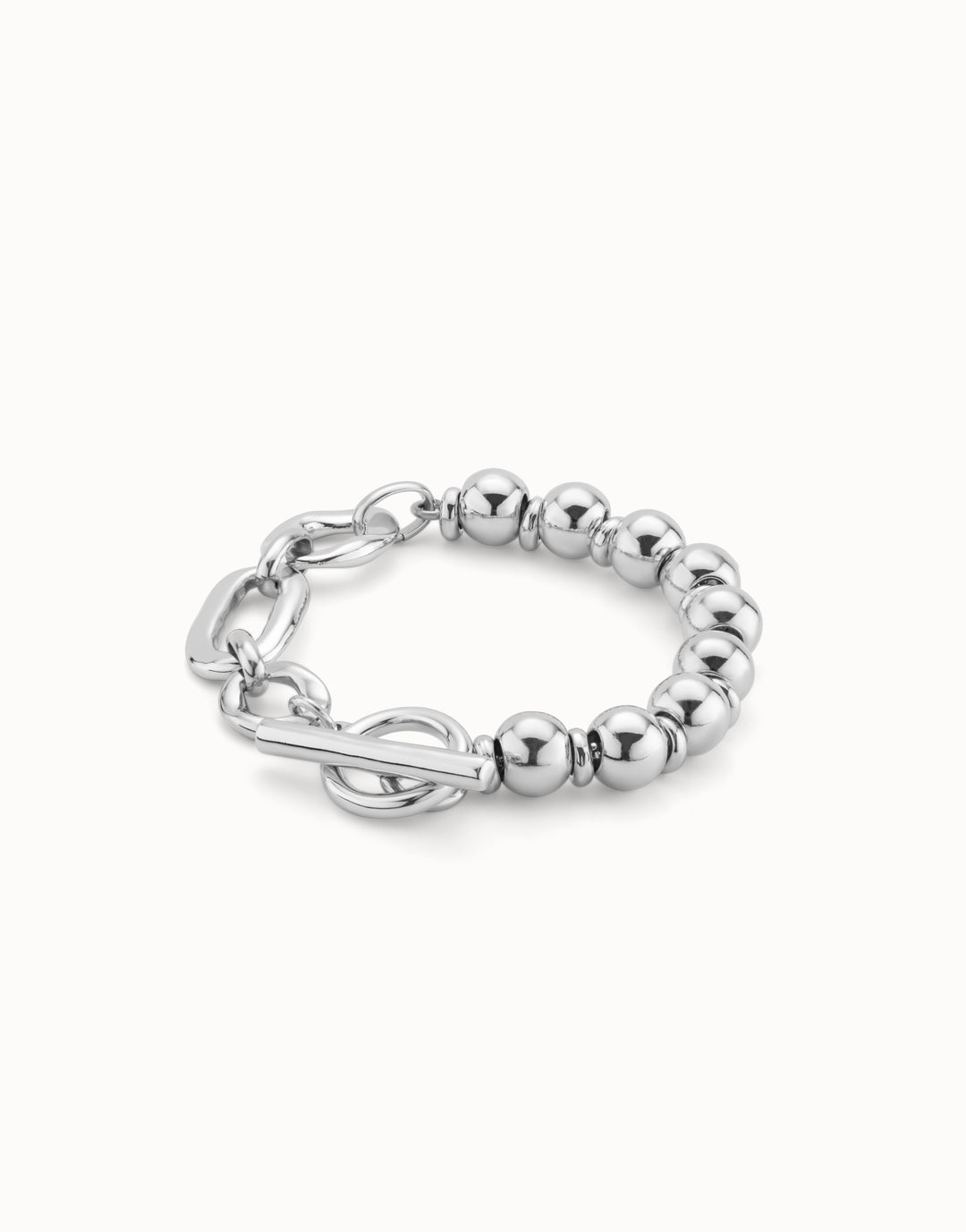 CHEERFUL TOGGLE BRACELET - LARGE - SILVER