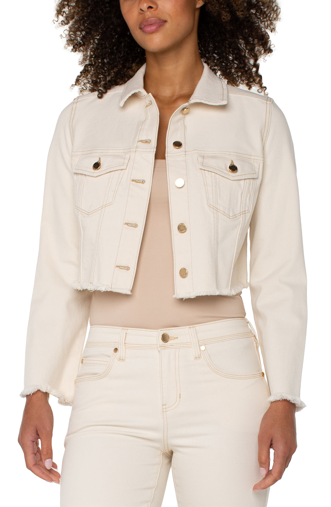 JACKET W/FRAY HEM - SEASIDE DUNES