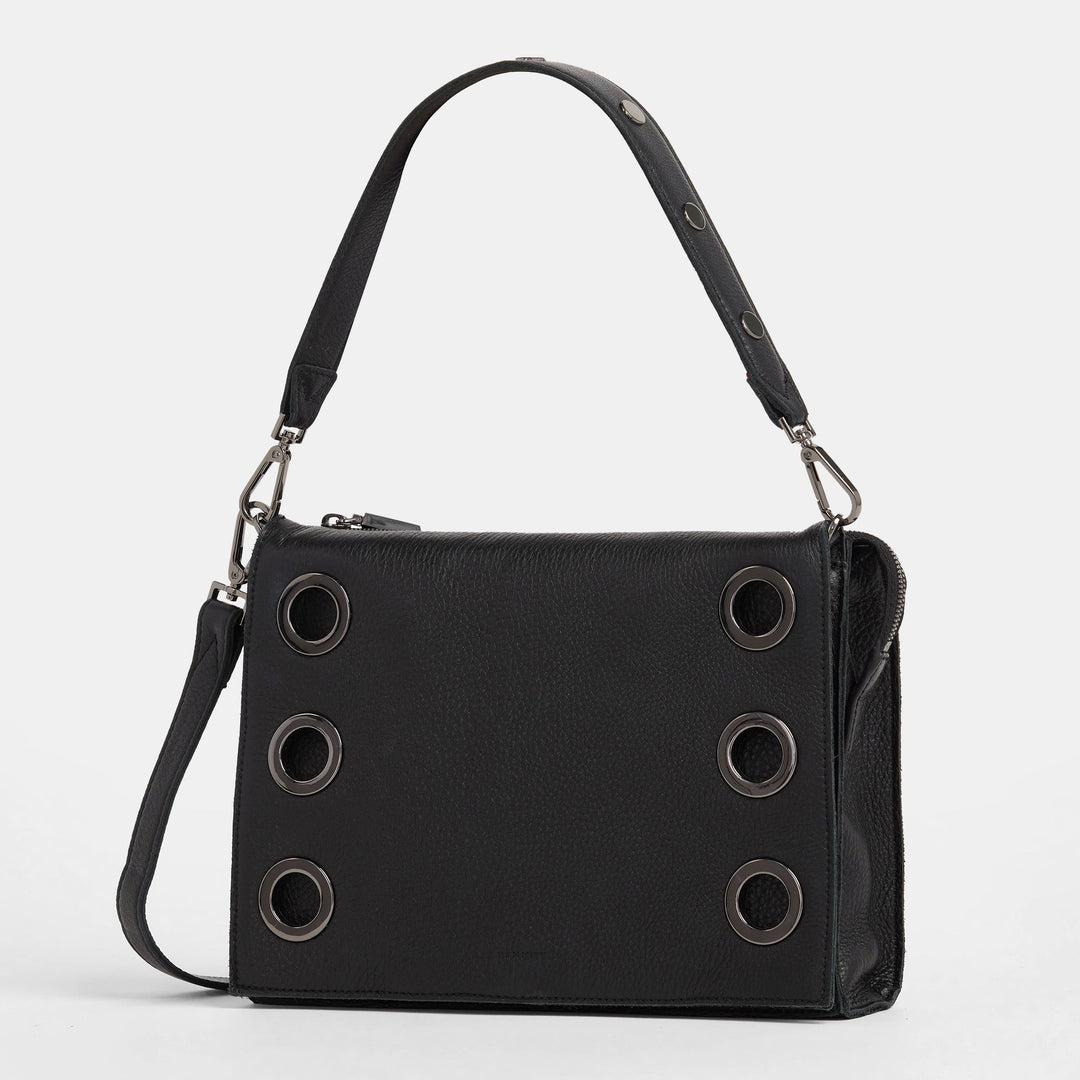 HAMMITT MONTANA CLUTCH LARGE - BLACK LUGANO/GUNMETAL