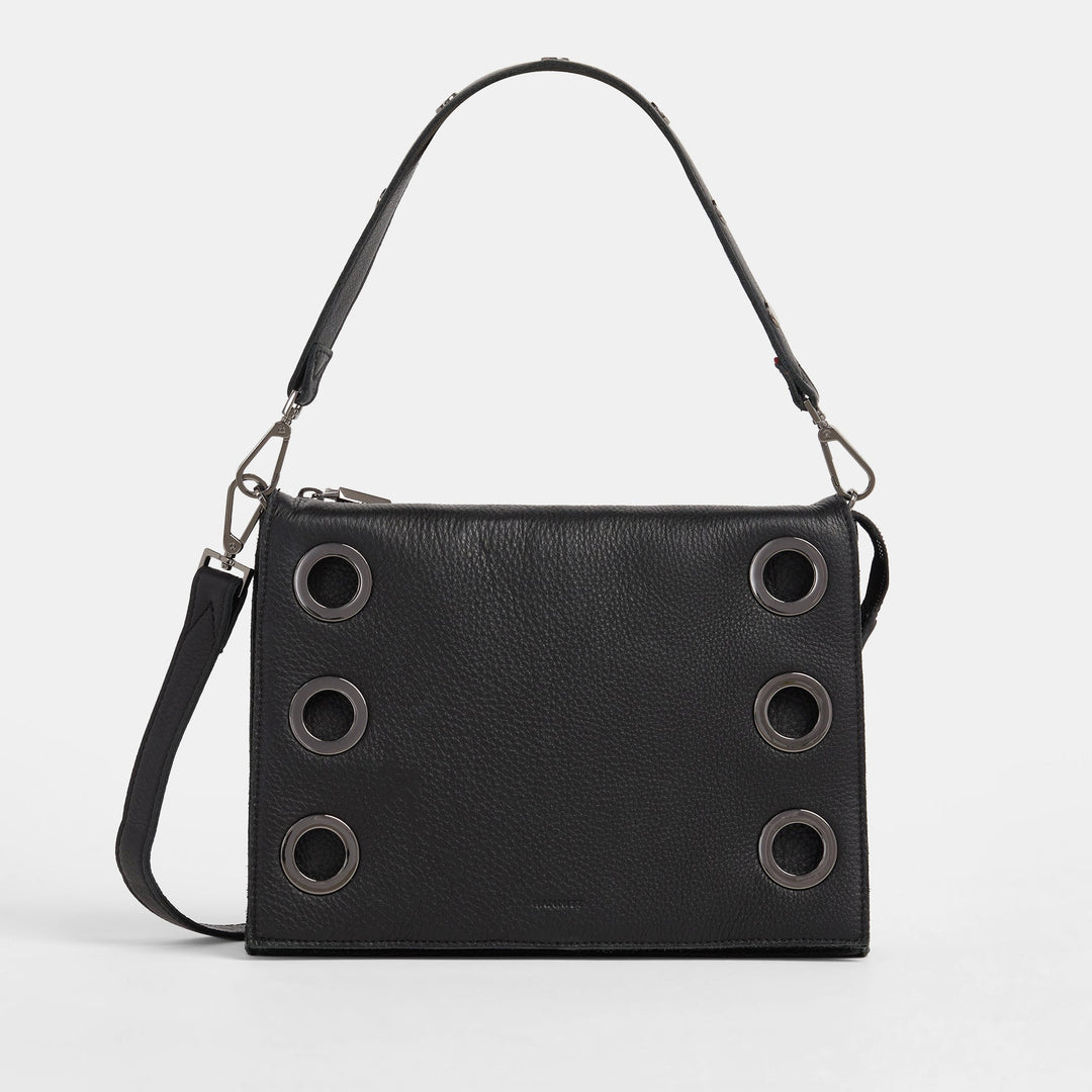 HAMMITT MONTANA CLUTCH LARGE - BLACK LUGANO/GUNMETAL