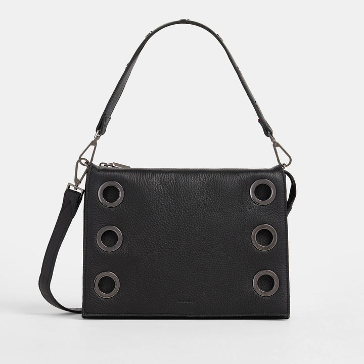 HAMMITT MONTANA CLUTCH LARGE - BLACK LUGANO/GUNMETAL