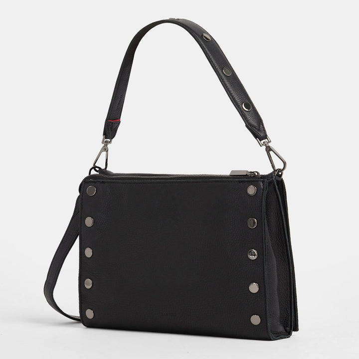 HAMMITT MONTANA CLUTCH LARGE - BLACK LUGANO/GUNMETAL