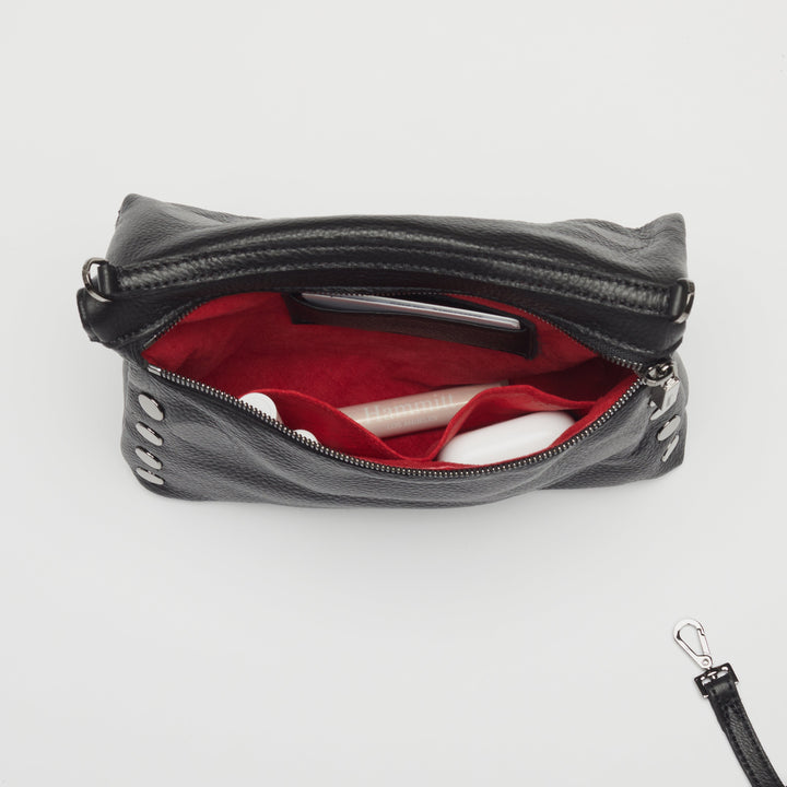 HAMMITT VIP MEDIUM CROSSBODY CLUTCH - BLACK/GUNMETAL