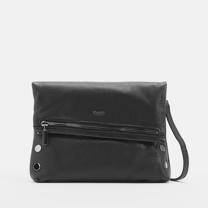 HAMMITT VIP MEDIUM CROSSBODY CLUTCH - BLACK/GUNMETAL